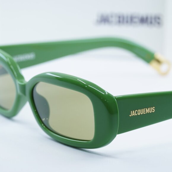 Jacquemus ROND CARRE JAC/11 C3 Rectangle Sunglasses - Jade Green/Green - Picture 8 of 12